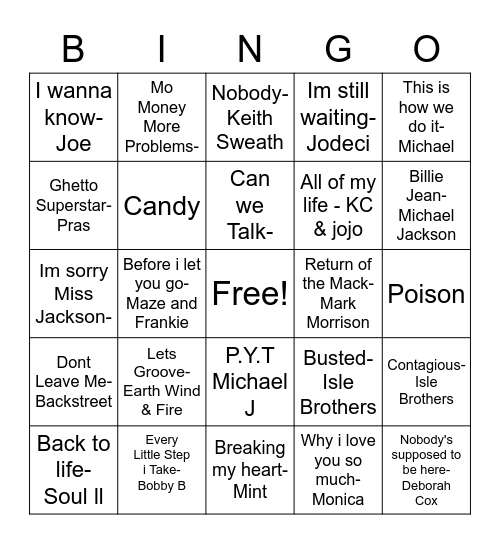 Old School Bingo Card