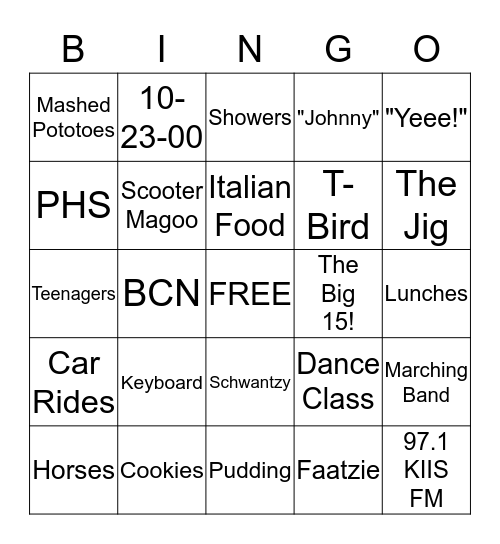 Mary & Sebastien's Birthday Bingo Card