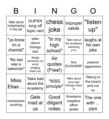 Fred Bingo Card