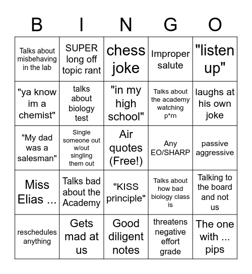 Fred Bingo Card