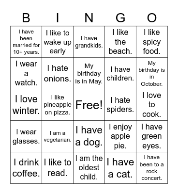 Bingo Card