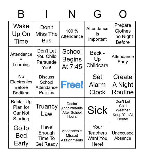 Attendance Works! Bingo Card