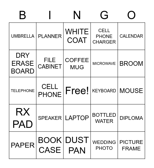 PHRMO Bingo Card