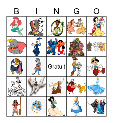 Disney Music Bingo Card