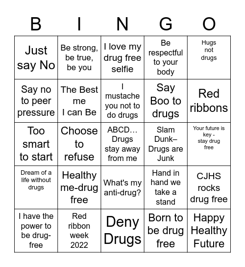 Red Ribbon Bingo Card