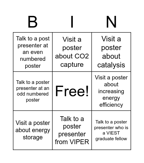 Frontiers of Energy Research Bingo Card