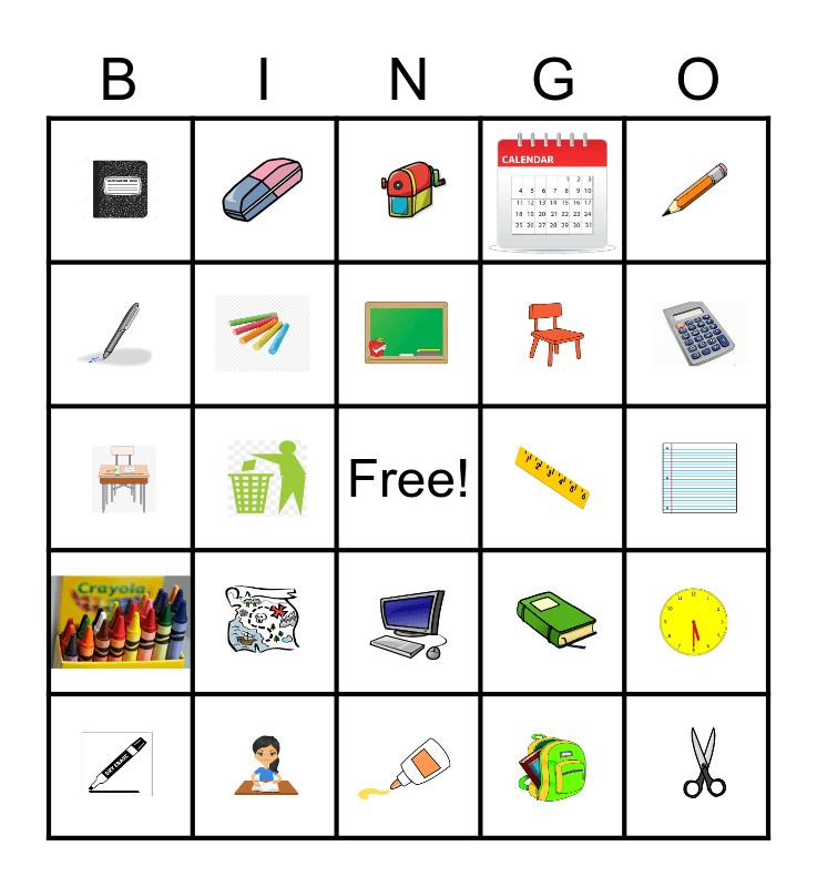 Classroom Objects - Portugues versao 3 Bingo Card