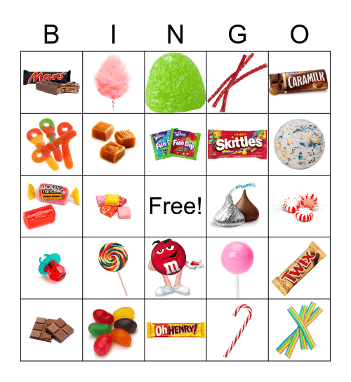 Candy Bingo Card Candy Bingo Card