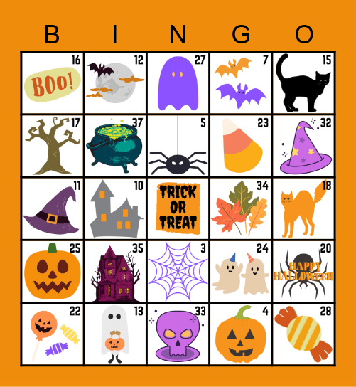 Happy Halloween Bingo Card