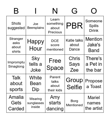 Borg Pub Crawl Bingo Card