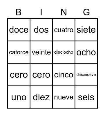 Números de 1-30 Bingo Card