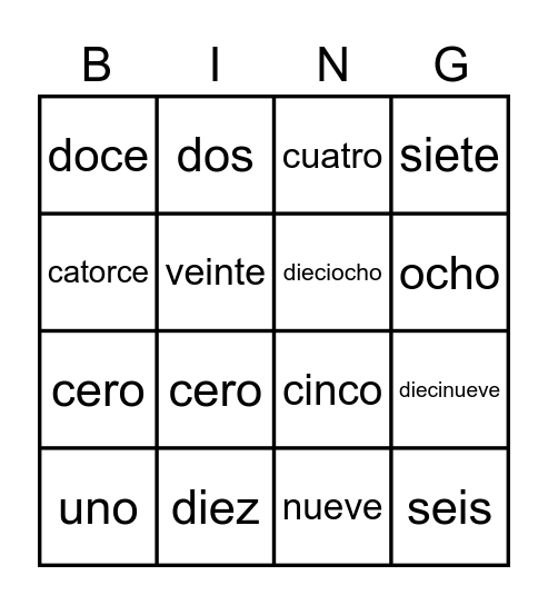 Números de 1-30 Bingo Card