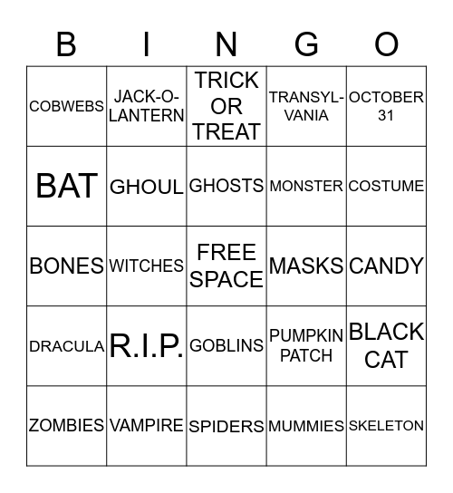 HALLOWEEN BINGO Card