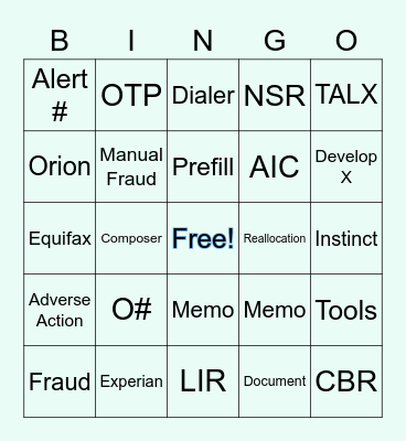 HRV Bingo Card