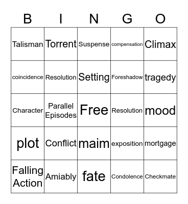 The Monkey's Paw Bingo Card