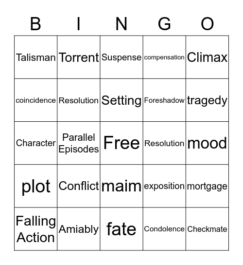 The Monkey's Paw Bingo Card