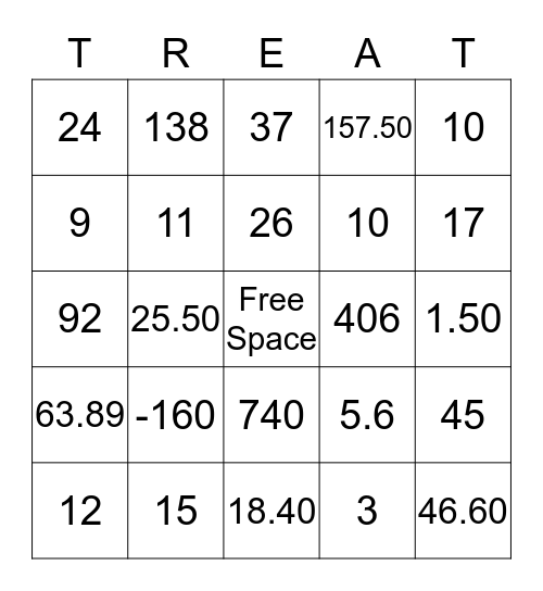 Happy Halloween!! Bingo Card