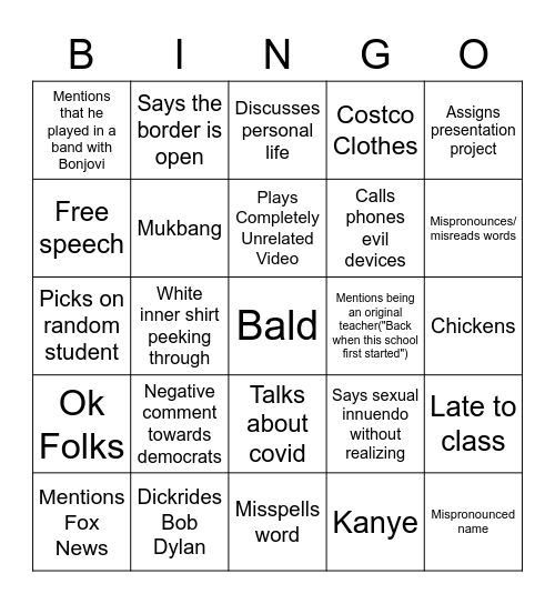 Hercek Bingo Card