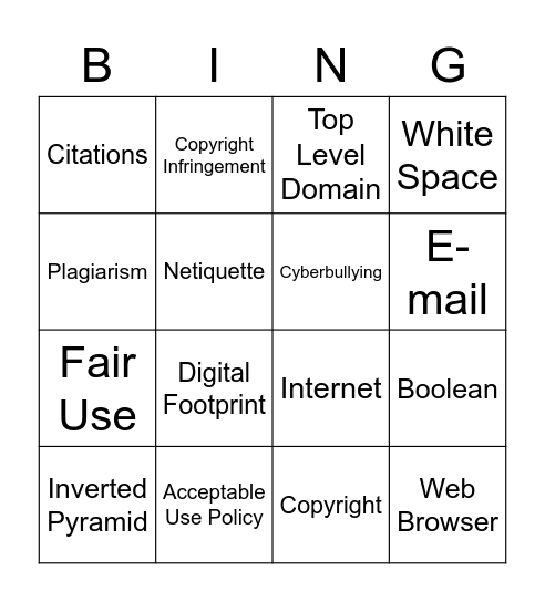 Bingo - Communications Bingo Card