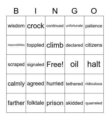 The Trial Bingo Card
