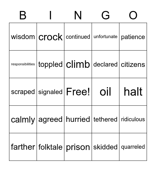 The Trial Bingo Card