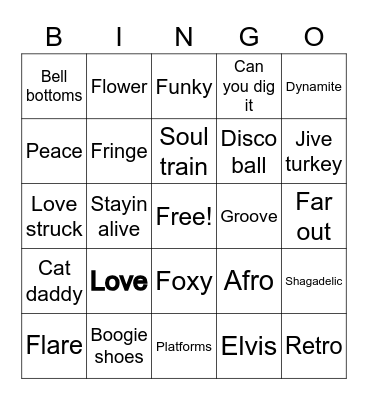 Disco Bingo Card