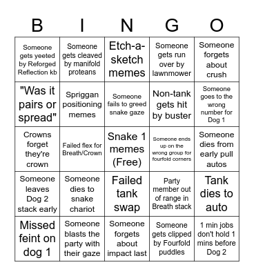 Pekoe P8S Bingo Card