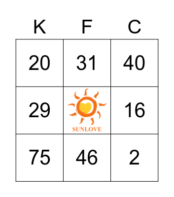 Sun Love @ Marsiling with Bingo Card