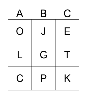 Letter Sounds Bingo Card