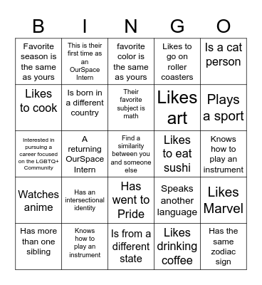 FIND SOMEONE WHO... Bingo Card