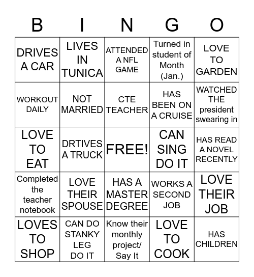 DWJCTC Bingo Card