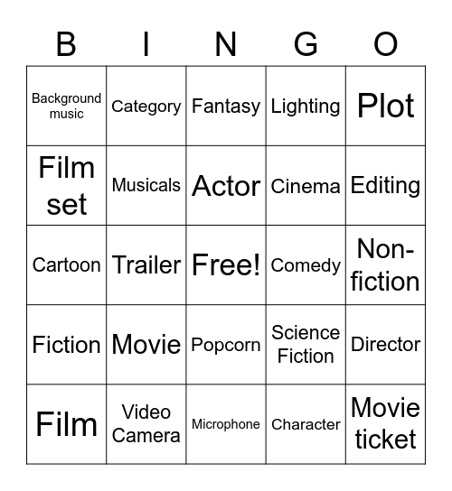 Film Bingo Card