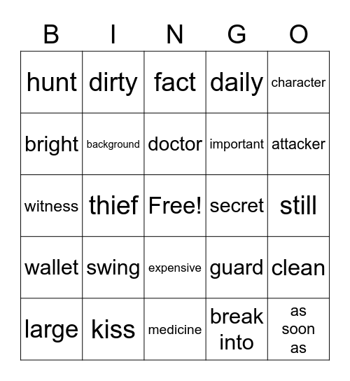 More 2 Unit 2 Bingo Card