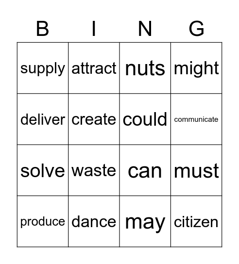 UNIT 5 Bingo Card