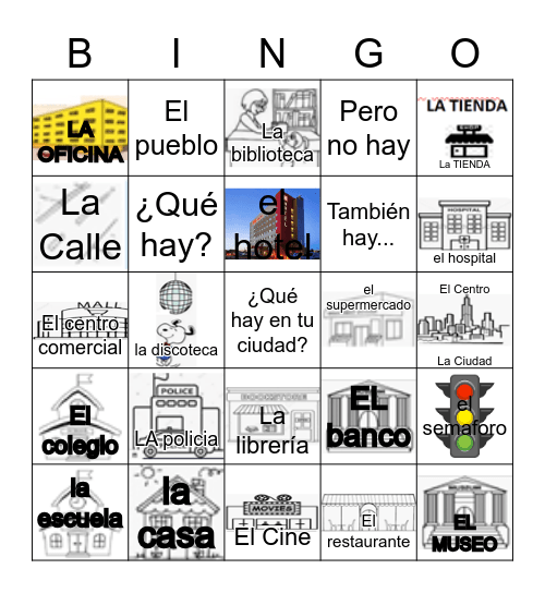 UNIT 2: En La Ciudad Bingo Card