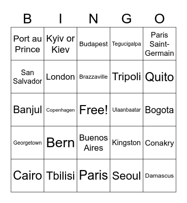 Football Teams of Europe Bingo Card