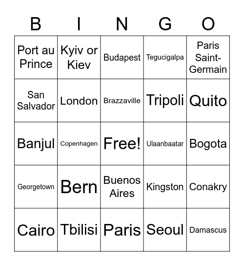 Football Teams of Europe Bingo Card