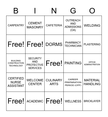STLJCC CAMPUS BINGO Card