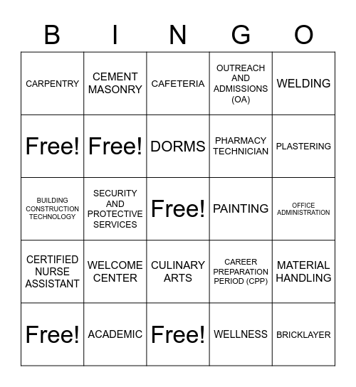 STLJCC CAMPUS BINGO Card