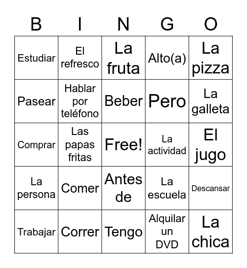 Gavin Georgelis ' Bingo Card