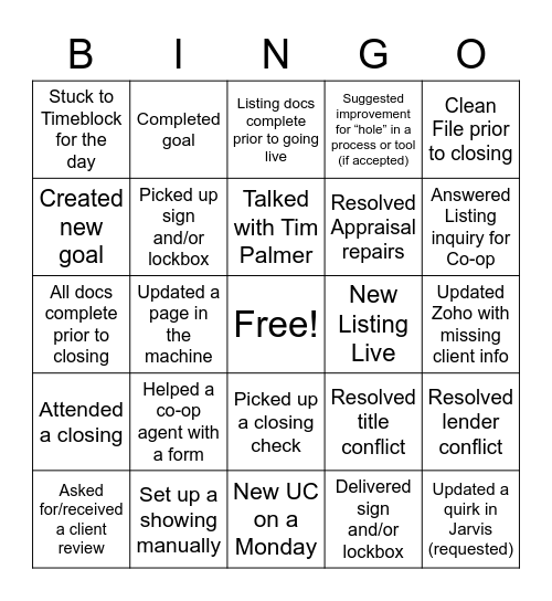 TC BINGO Card