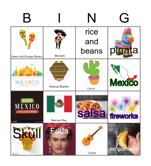 Hispanic Heritage Month Bingo Card