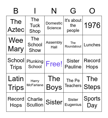 St Michael's Bingo Card