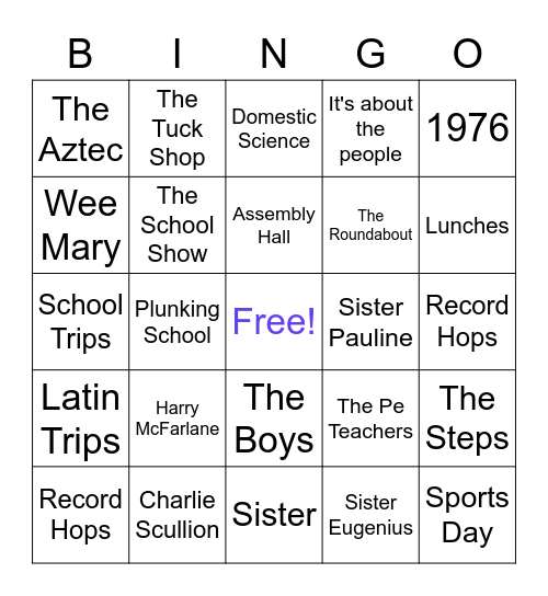 St Michael's Bingo Card