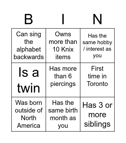 FIND SOMEONE AT YOUR TABLE WHO... Bingo Card