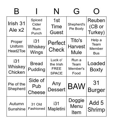 SPOOKY SEASON BINGO Card