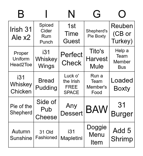 SPOOKY SEASON BINGO Card