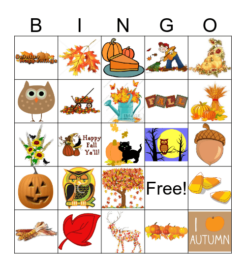 Fall Bingo Card