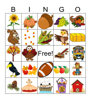Fall Bingo Card