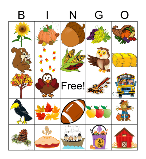 Fall Bingo Card